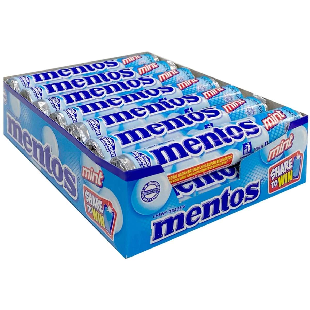 MENTOS ROLL MINT 14 rolls display boxes